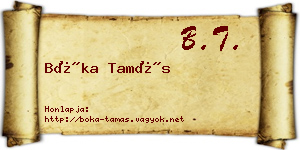 Bóka Tamás névjegykártya