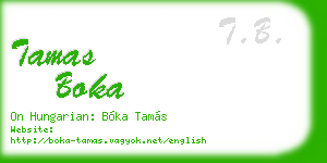 tamas boka business card